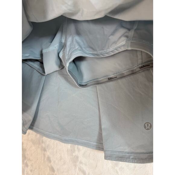 Lululemon Pace Rival Running Tennis Skirt Skort Pleat Light Powder Linen Blue 6 - Picture 5 of 12
